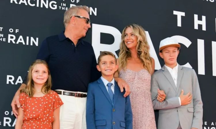 Cayden Wyatt Costner (right) with his parents and younger siblings.